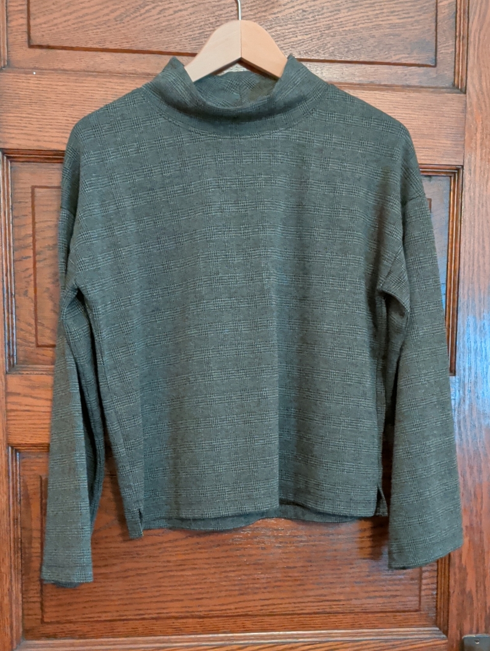 Madewell Plaid Mock Neck Knit Sweater